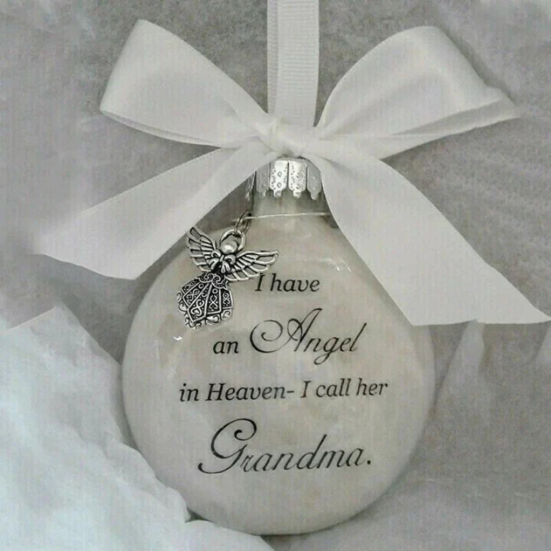 Christmas Ornaments Feather Ball - Angel In Heaven Memorial Ornament-Jolura