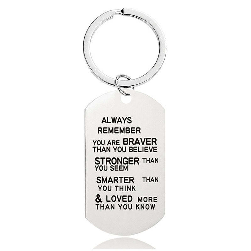 Always Remember You Are Braver Than You Believe - Inspirational Keychain - A908-Jolura