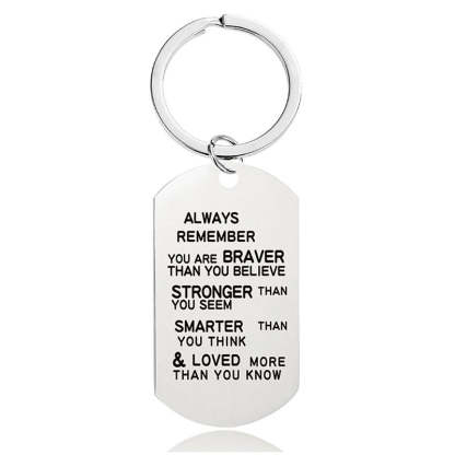 Always Remember You Are Braver Than You Believe - Inspirational Keychain - A908-Jolura