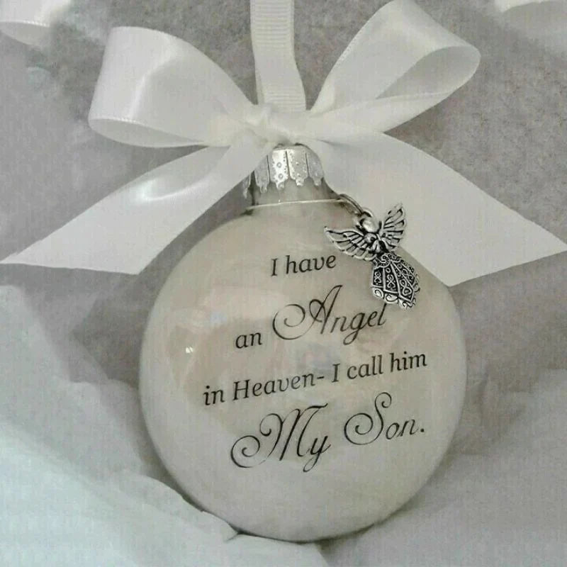 Christmas Ornaments Feather Ball - Angel In Heaven Memorial Ornament-Jolura