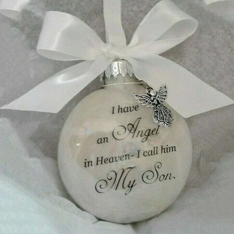 Christmas Ornaments Feather Ball - Angel In Heaven Memorial Ornament-Jolura