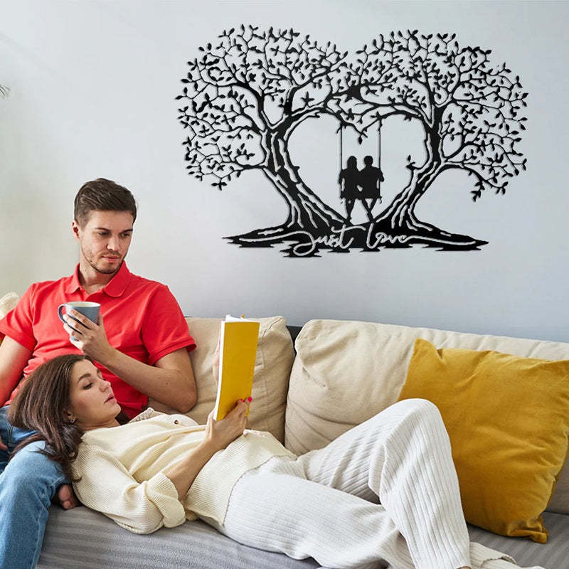 Love Tree Heart-shaped Tree Of Life Metal Wall Art-Jolura