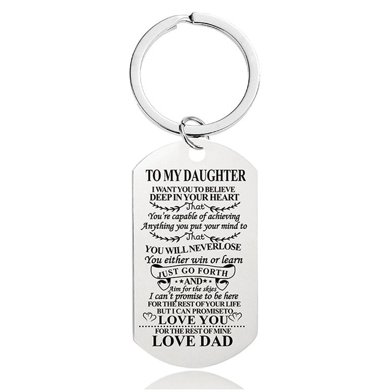 Dad To Daughter - You Will Never Lose - Inspirational Keychain - A909-Jolura