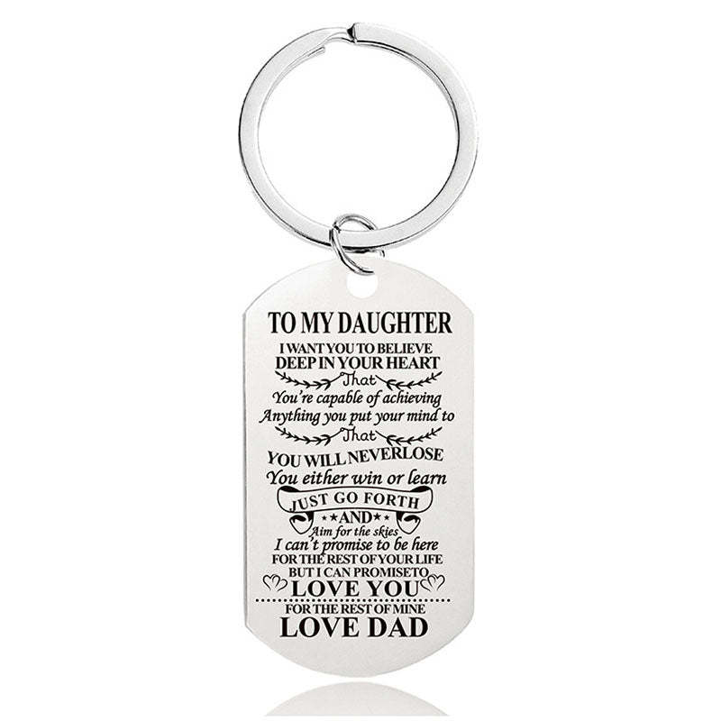 Dad To Daughter - You Will Never Lose - Inspirational Keychain - A909-Jolura