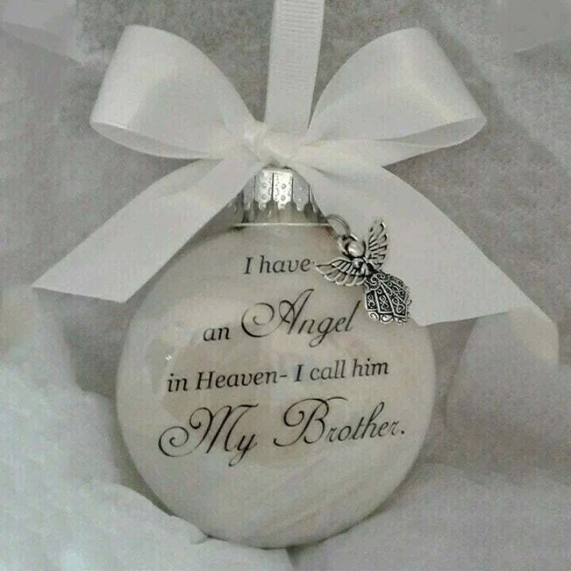 Christmas Ornaments Feather Ball - Angel In Heaven Memorial Ornament-Jolura