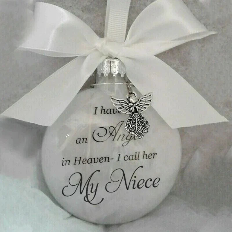 Christmas Ornaments Feather Ball - Angel In Heaven Memorial Ornament-Jolura