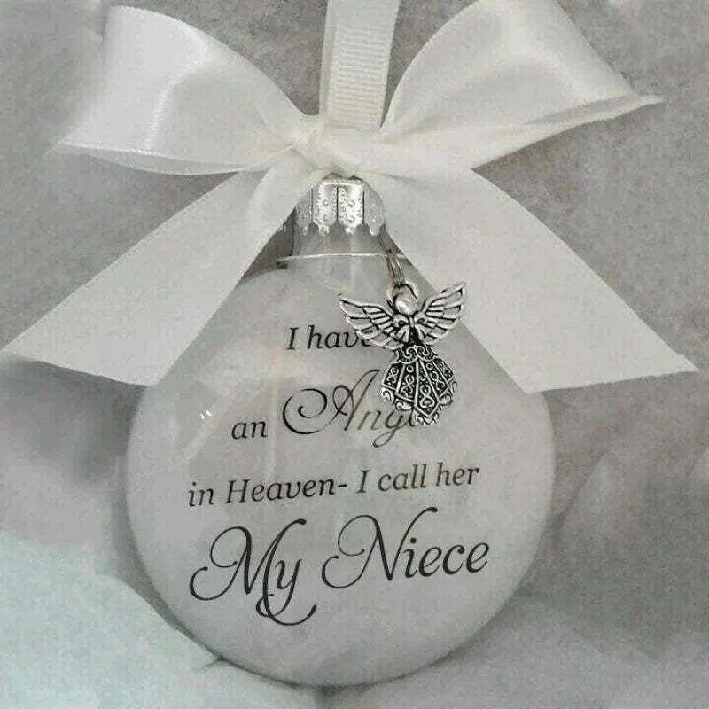 Christmas Ornaments Feather Ball - Angel In Heaven Memorial Ornament-Jolura