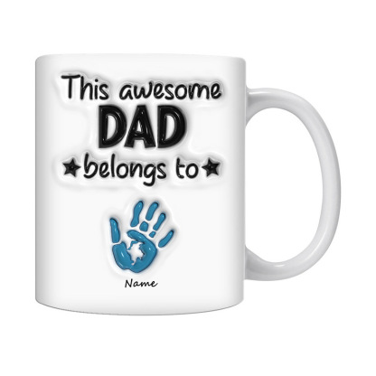 Personalised This Awesome Dad Belongs To Mug