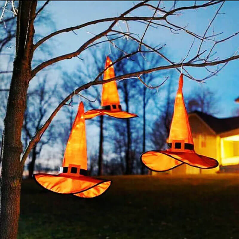Glowing Witch Hat Decorations - 2 in 1 Hanging/Wearable-Jolura