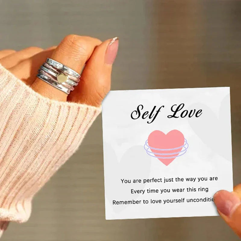 Self Love Spinner Heart Ring-Jolura