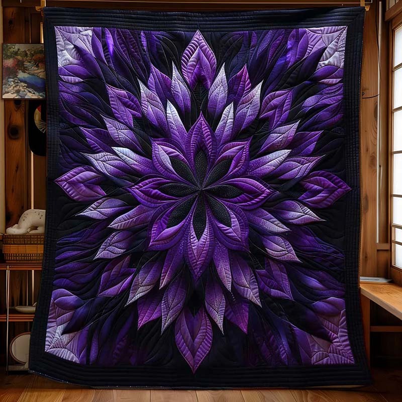 Mystic Purple Bloom Blanket - D216 - Premium Blanket-Jolura