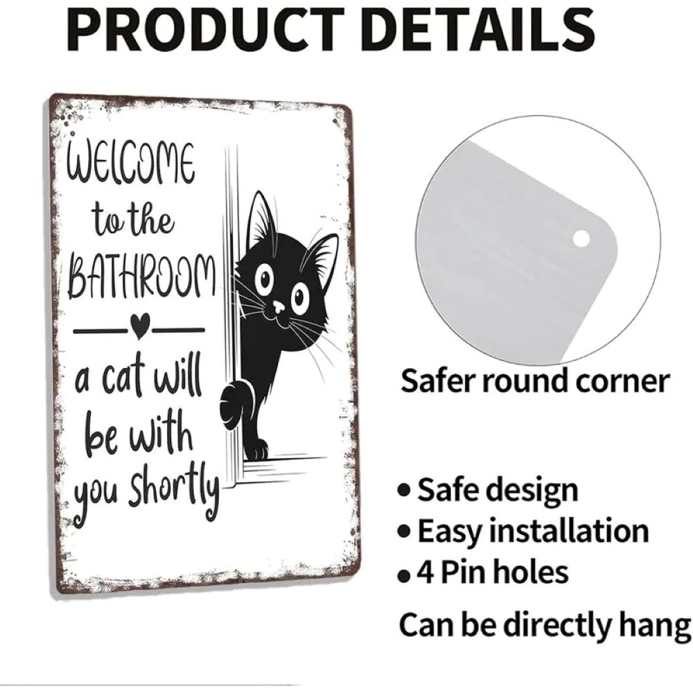 Vintage Black & White Humor Metal Sign