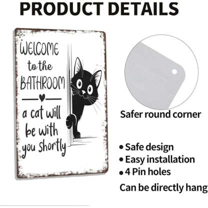 Vintage Black & White Humor Metal Sign