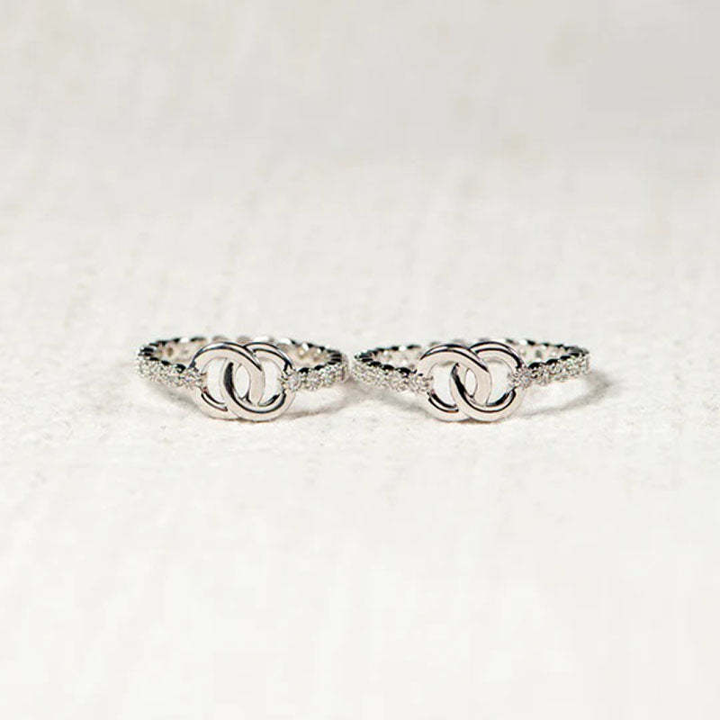 Part Of Each Other Matching Pave Interlocking Ring-Jolura