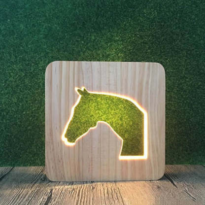 Horse Head Wooden Decorative Light-Jolura