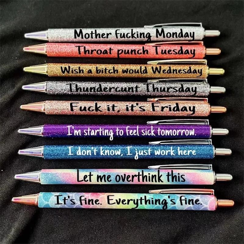 Colored Glitter Pen Set For Sarcastic Souls-Jolura