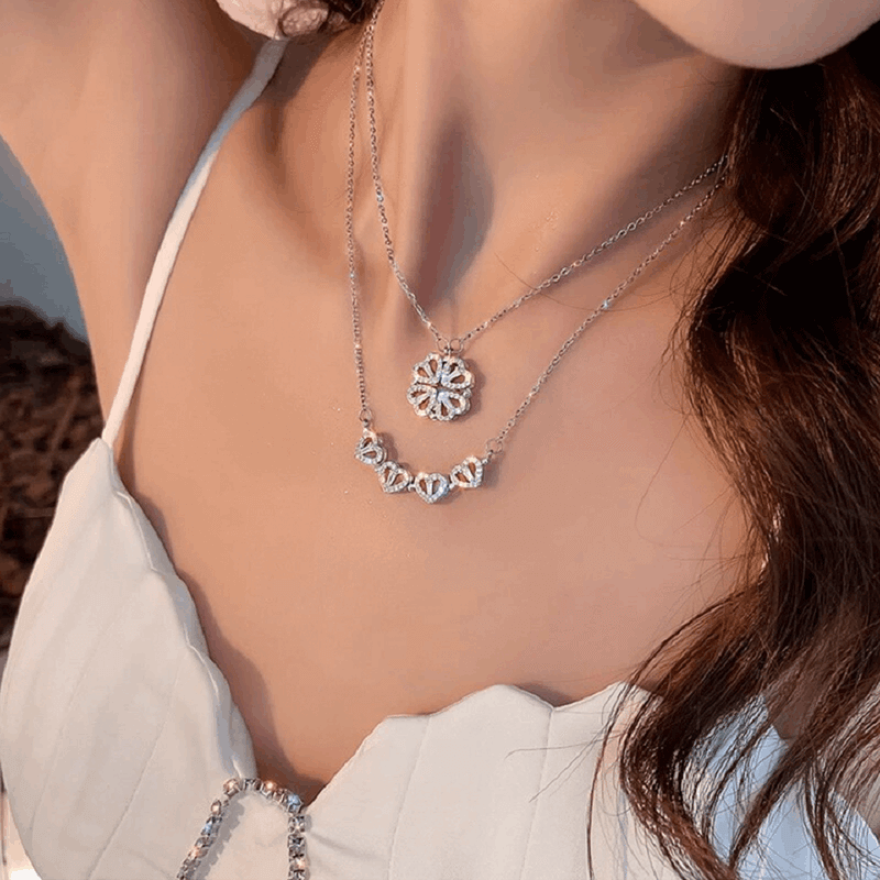 🍀Four-Leaf Heart Shape Necklace💕 S925 Silver-Jolura