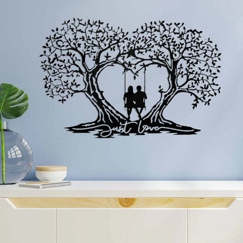 Love Tree Heart-shaped Tree Of Life Metal Wall Art-Jolura