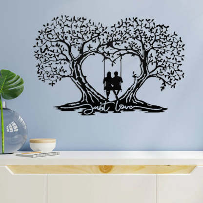 Love Tree Heart-shaped Tree Of Life Metal Wall Art-Jolura