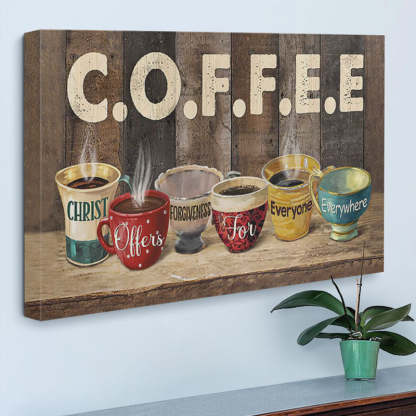 Coffee Christ Offers - D373 - Gallery Wrapped Canvas Prints