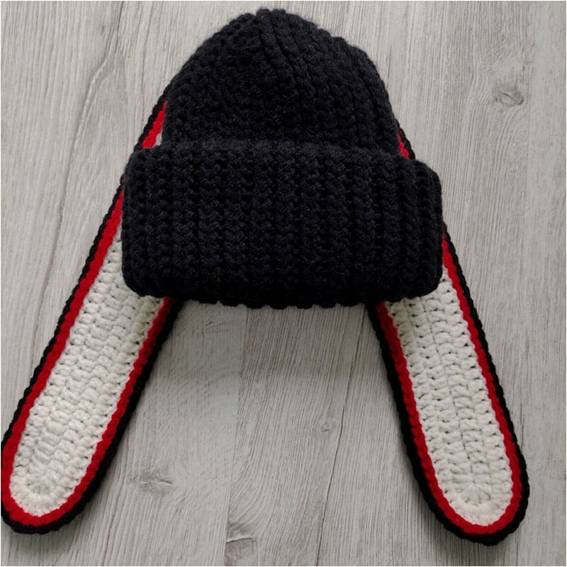 Rabbit Ears Handmade Crochet Warm Hats-Jolura