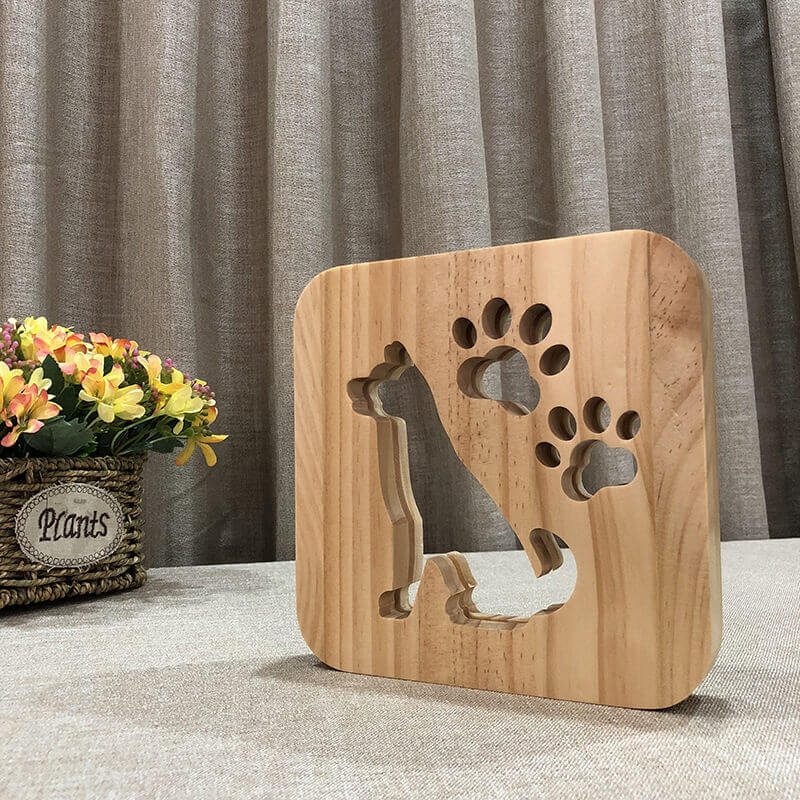 Dog Wooden Decorative Light-Jolura