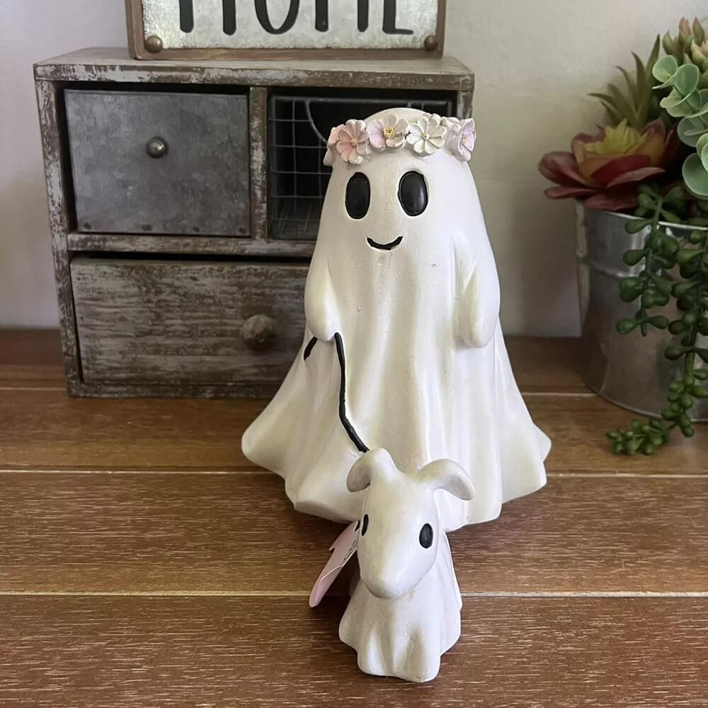 Halloween Ghost Walking Dog Statue-Jolura