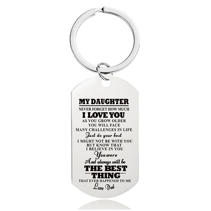 Dad To Daughter - Never Forget How Much I Love You - Inspirational Keychain - A910-Jolura