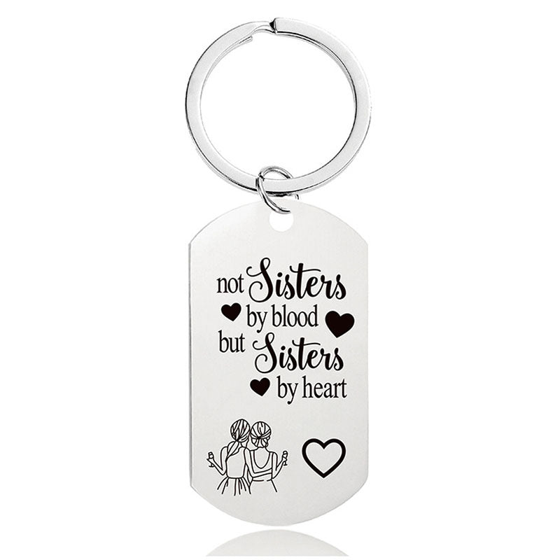 Not Sisters By Blood But Sisters By Heart - Inspirational Keychain - A911-Jolura