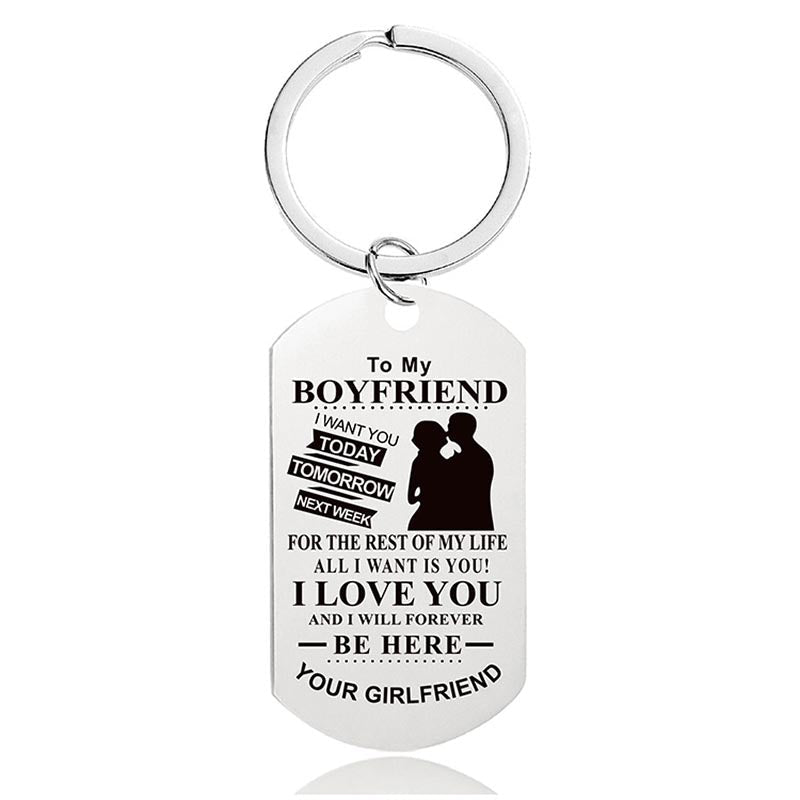 To My Boyfriend - I Love You And I Will Forever Be Here - Inspirational Keychain - A913-Jolura