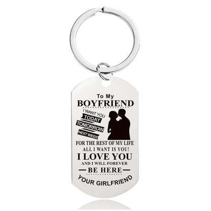 To My Boyfriend - I Love You And I Will Forever Be Here - Inspirational Keychain - A913-Jolura