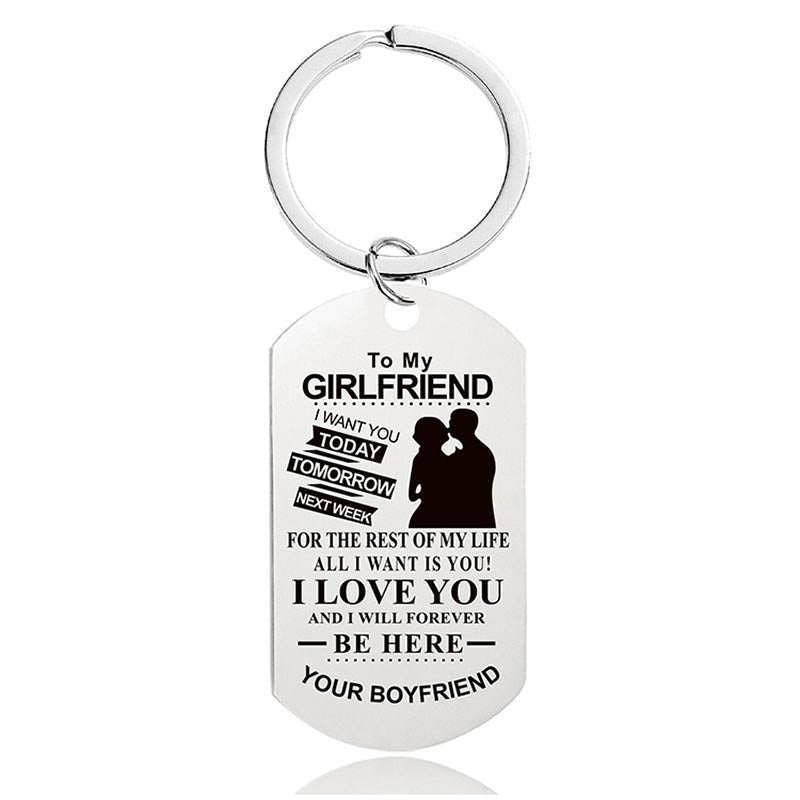 To My Girlfriend - I Love You And I Will Forever Be Here - Inspirational Keychain - A913-Jolura