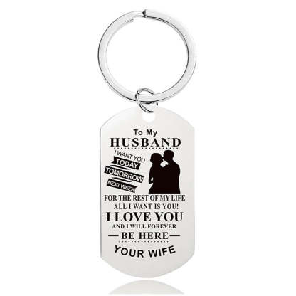 To My Husband - I Love You And I Will Forever Be Here - Inspirational Keychain - A913-Jolura