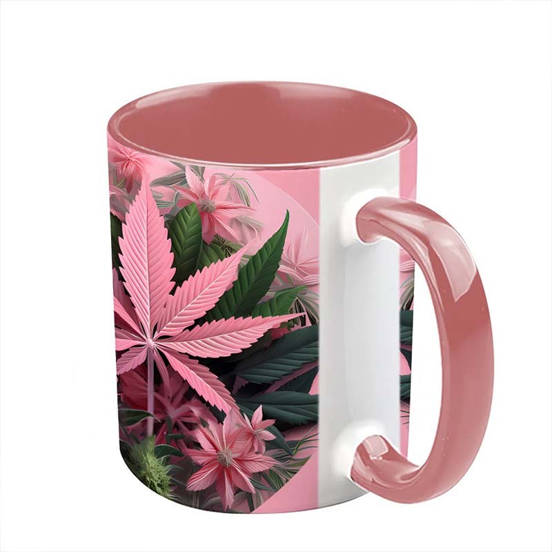 Pink Stoner Chick - Weed Accent Mug-Jolura