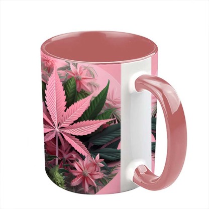 Pink Stoner Chick - Weed Accent Mug-Jolura
