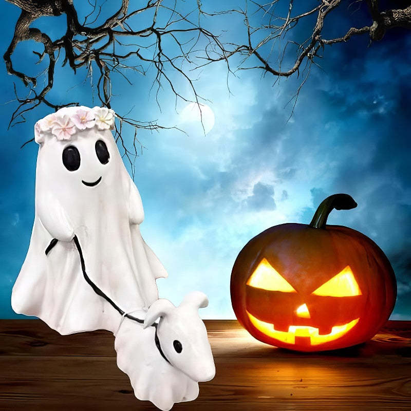 Halloween Ghost Walking Dog Statue-Jolura