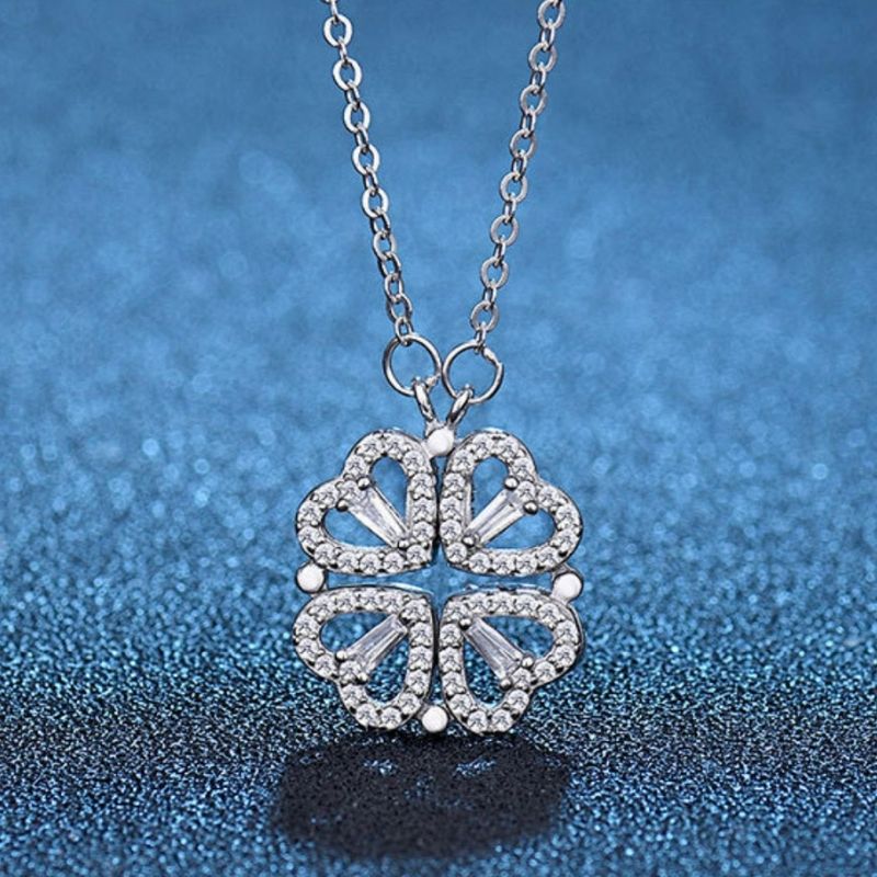 🍀Four-Leaf Heart Shape Necklace💕 S925 Silver-Jolura