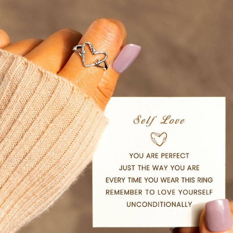 Sterling Silver Heart Wire Ring-Jolura