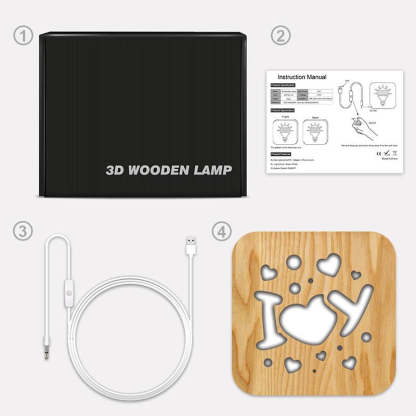 I Love You Wooden Decorative Light-Jolura