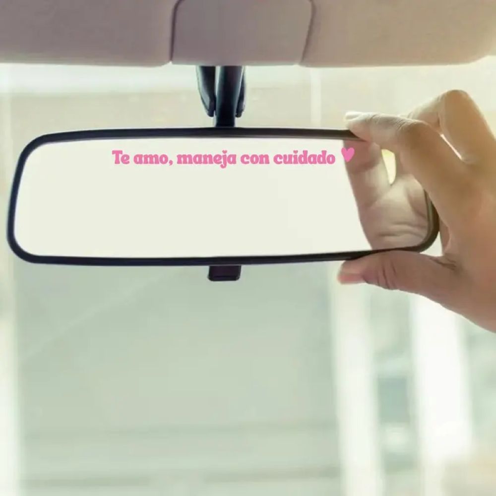 "Te Amo Maneja Con Cuidado" Car Mirror Decal Set – Cute Reflective Vinyl Stickers