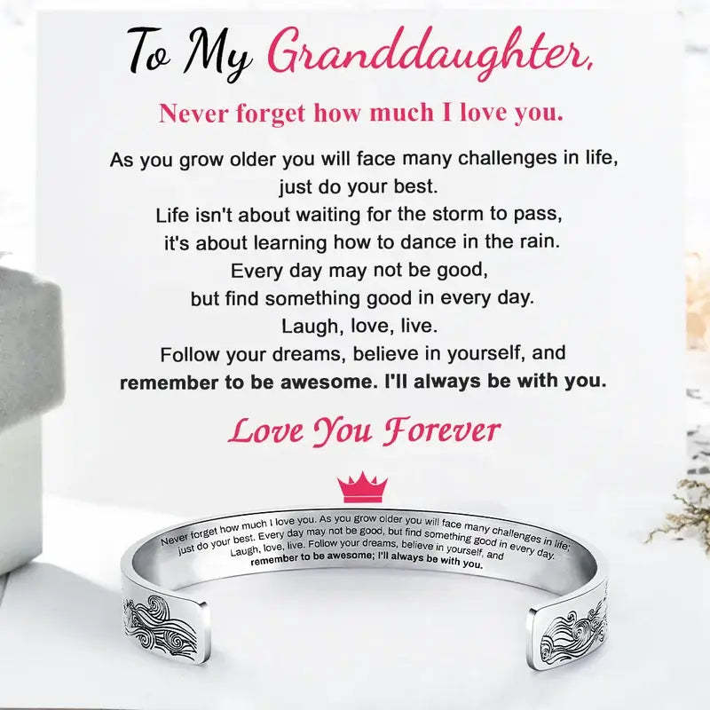 To My Granddaughter, I Will Always Be With You Bracelet-Jolura