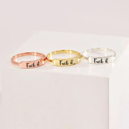 Fuck It Dainty Bar Ring-Jolura