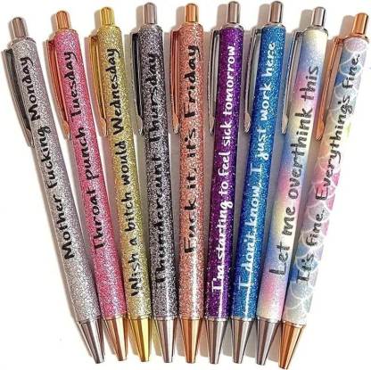 Colored Glitter Pen Set For Sarcastic Souls-Jolura