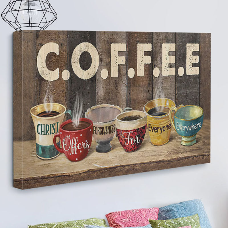 Coffee Christ Offers - D373 - Gallery Wrapped Canvas Prints