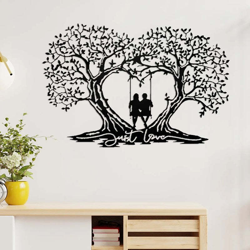 Love Tree Heart-shaped Tree Of Life Metal Wall Art-Jolura