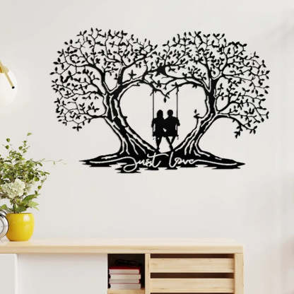 Love Tree Heart-shaped Tree Of Life Metal Wall Art-Jolura