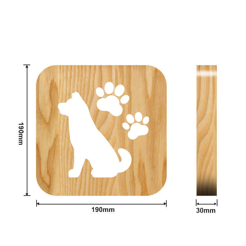 Dog Wooden Decorative Light-Jolura
