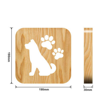 Dog Wooden Decorative Light-Jolura