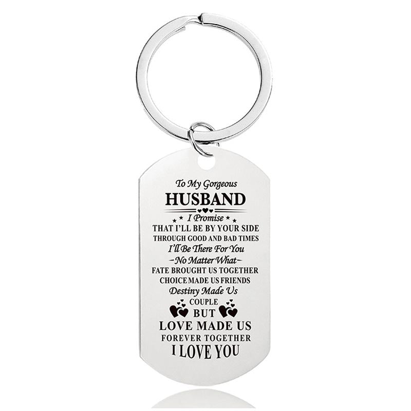 To My Husband - I'll Be By Your Side Through Good And Bad Time - Inspirational Keychain - A915-Jolura