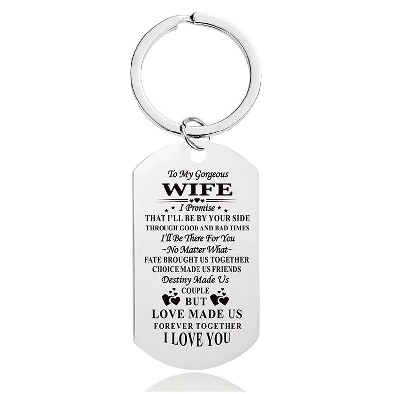 To My Wife - I'll Be By Your Side Through Good And Bad Time - Inspirational Keychain - A915-Jolura